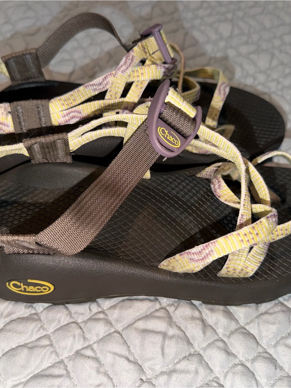 Chaco Women's Yellow and Lavender Strappy Sandals